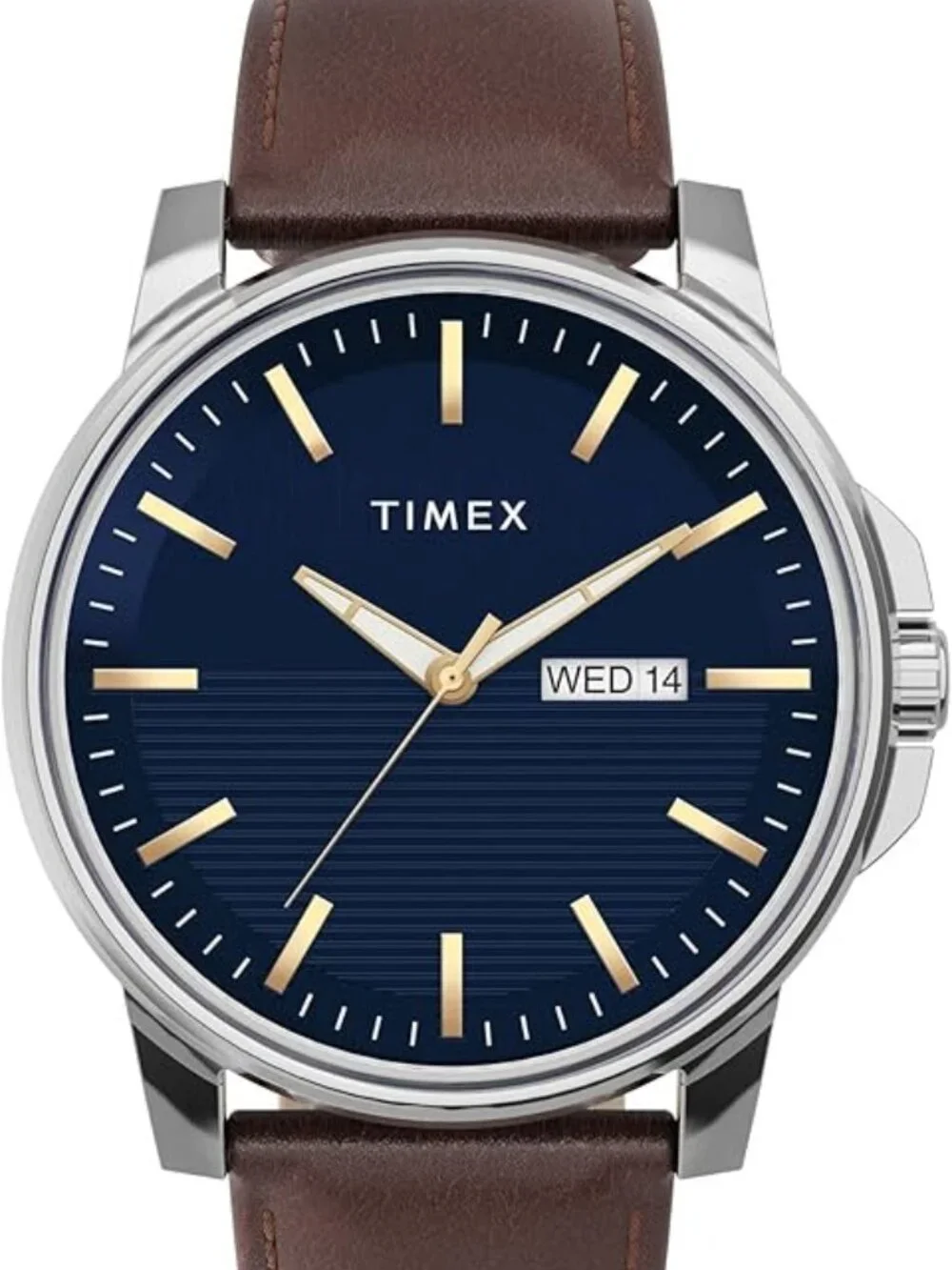 Timex Men’s Quartz Analog Premium Dress, 45mm, Brown Leather Watch - TW2V79200JI